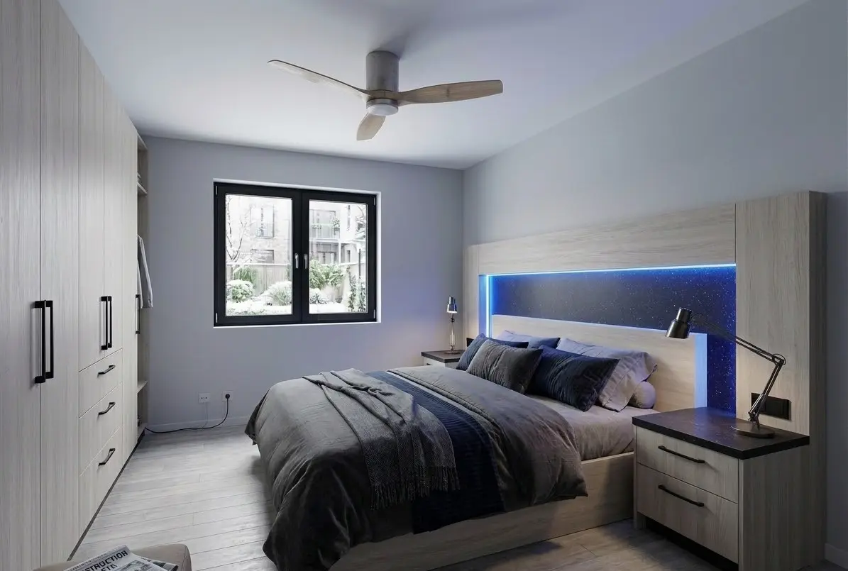 Спалня по поръчка с МДФ рамка и скрин — Бургас